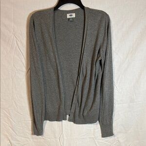Old Navy Gray Cardigan Lightweight Knit Sweater